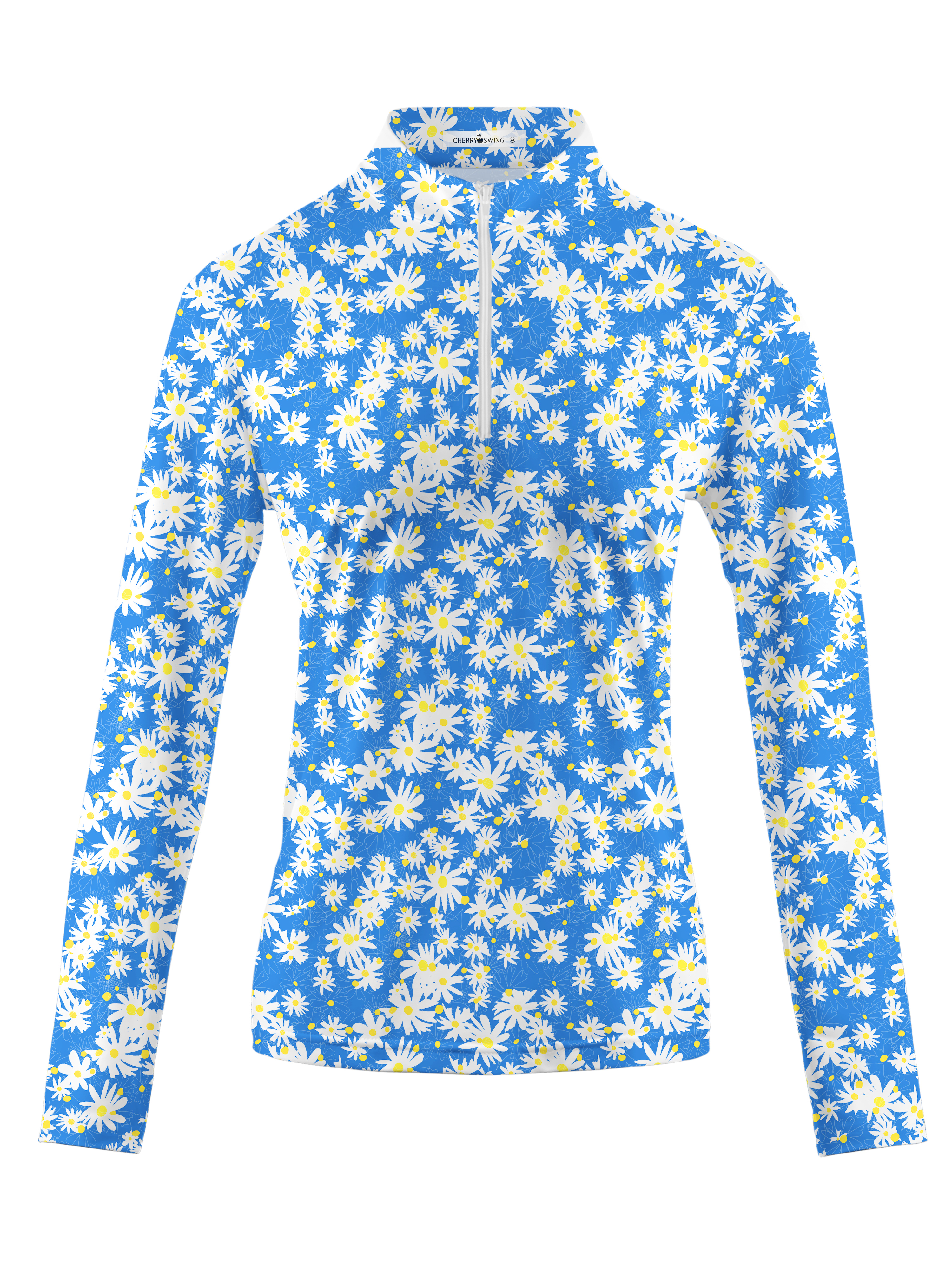 Cherryswing Women's Breathable 1/4 Zip Long Sleeve Polo Shirt