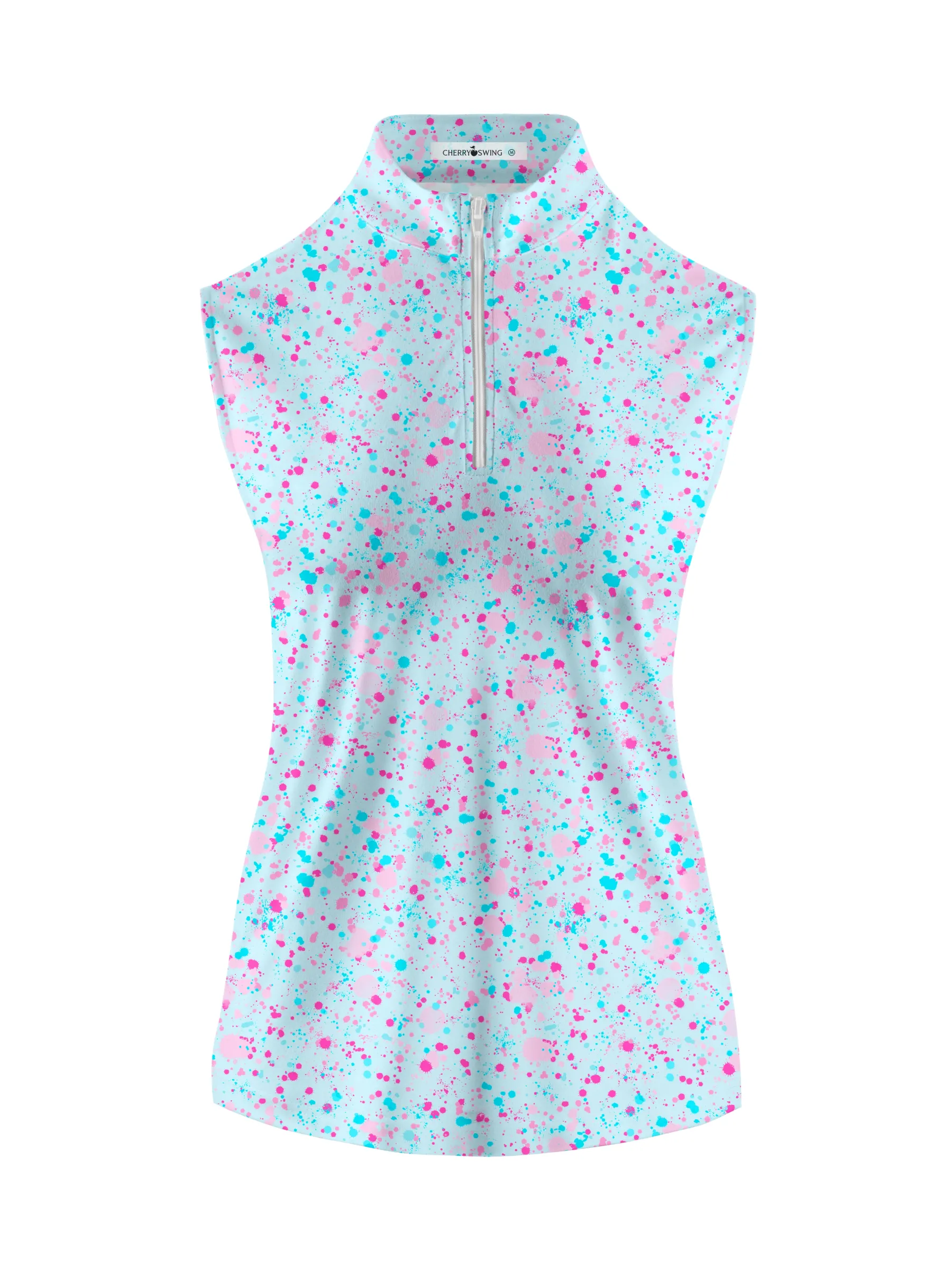 Cherryswing Women's Confetti Celebration Golf Sleeveless Polo Shirt