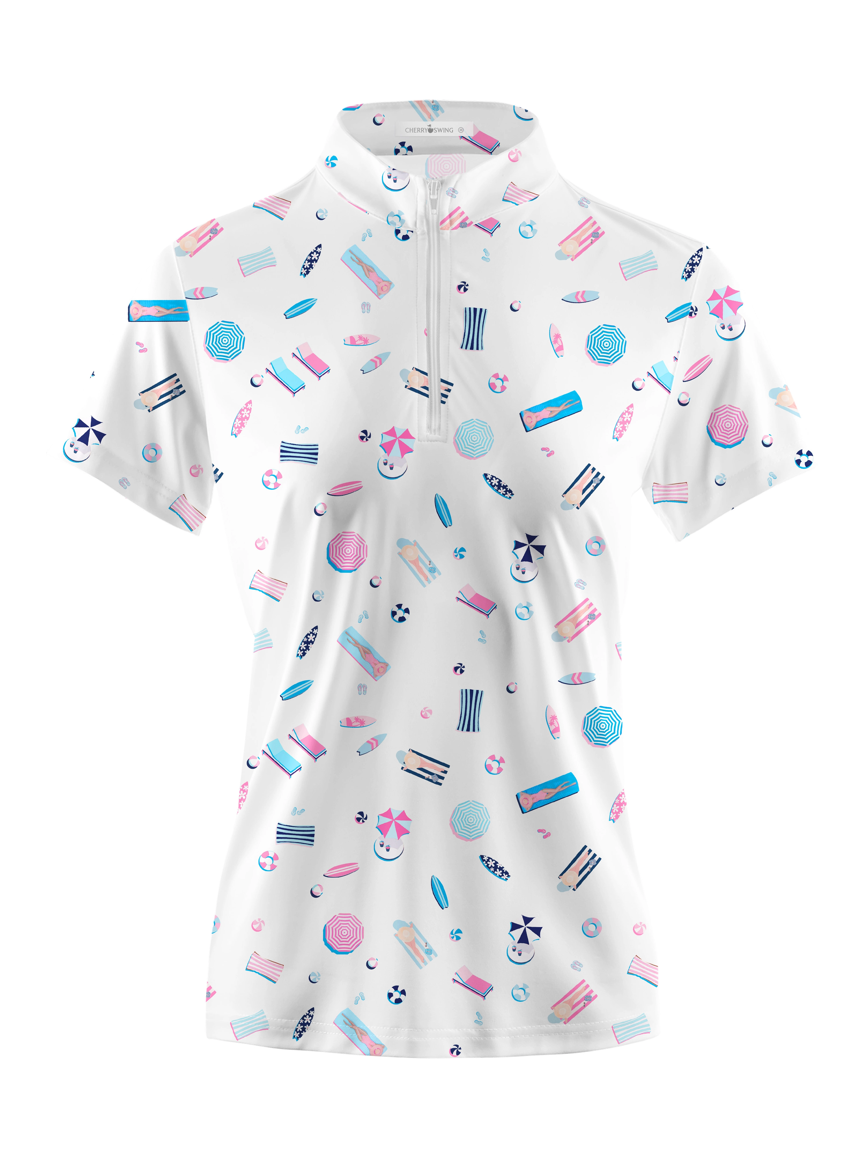 Cherryswing Women's Beachside Charm Short Sleeve Polos