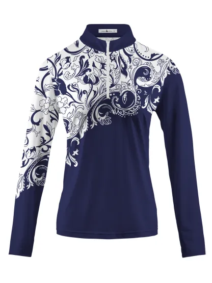 Cherryswing Women's Timeless Artistry Long Sleeve Polo Shirt