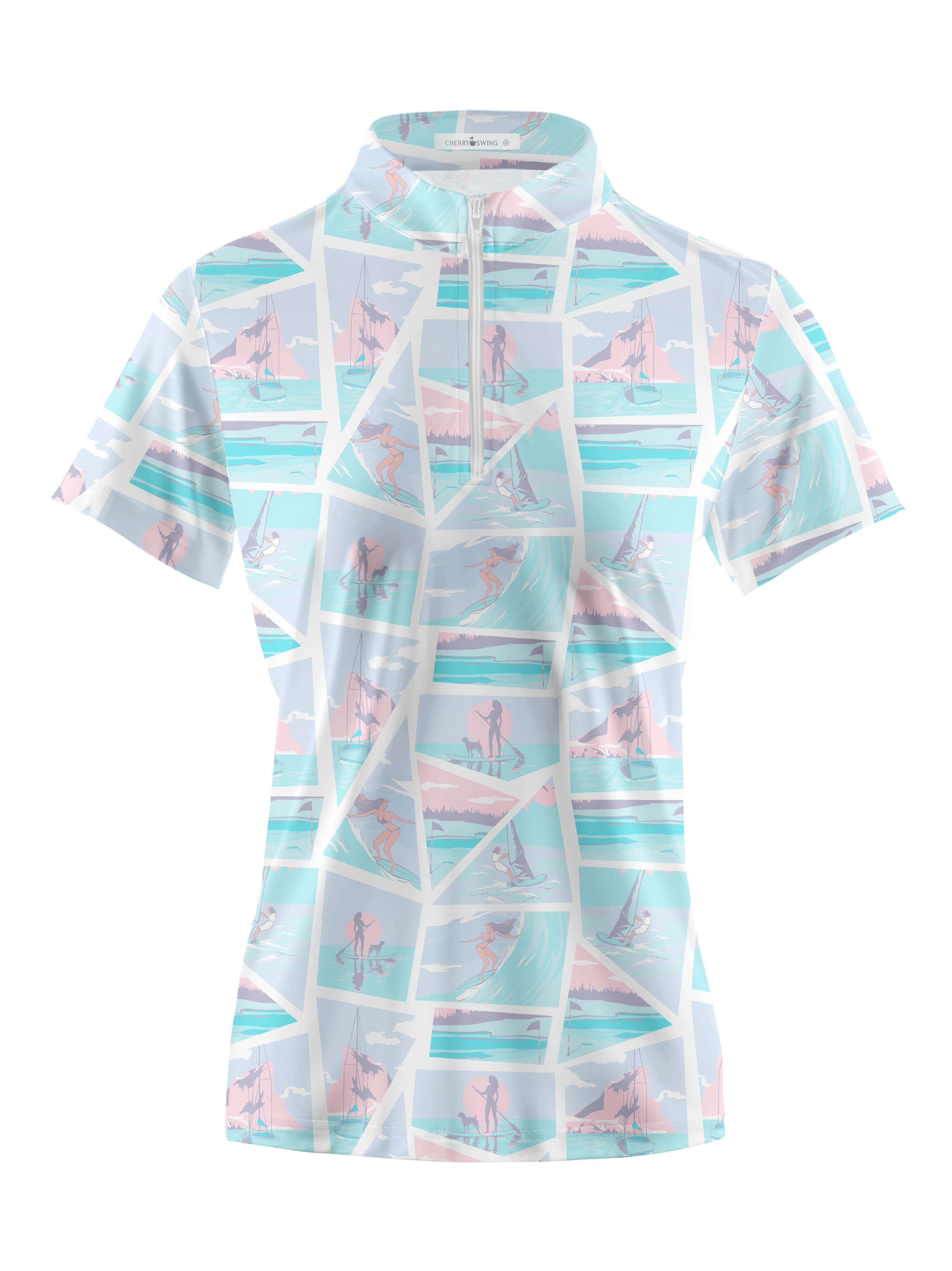 Cherryswing Women's Beachside Charm Short Sleeve Polos