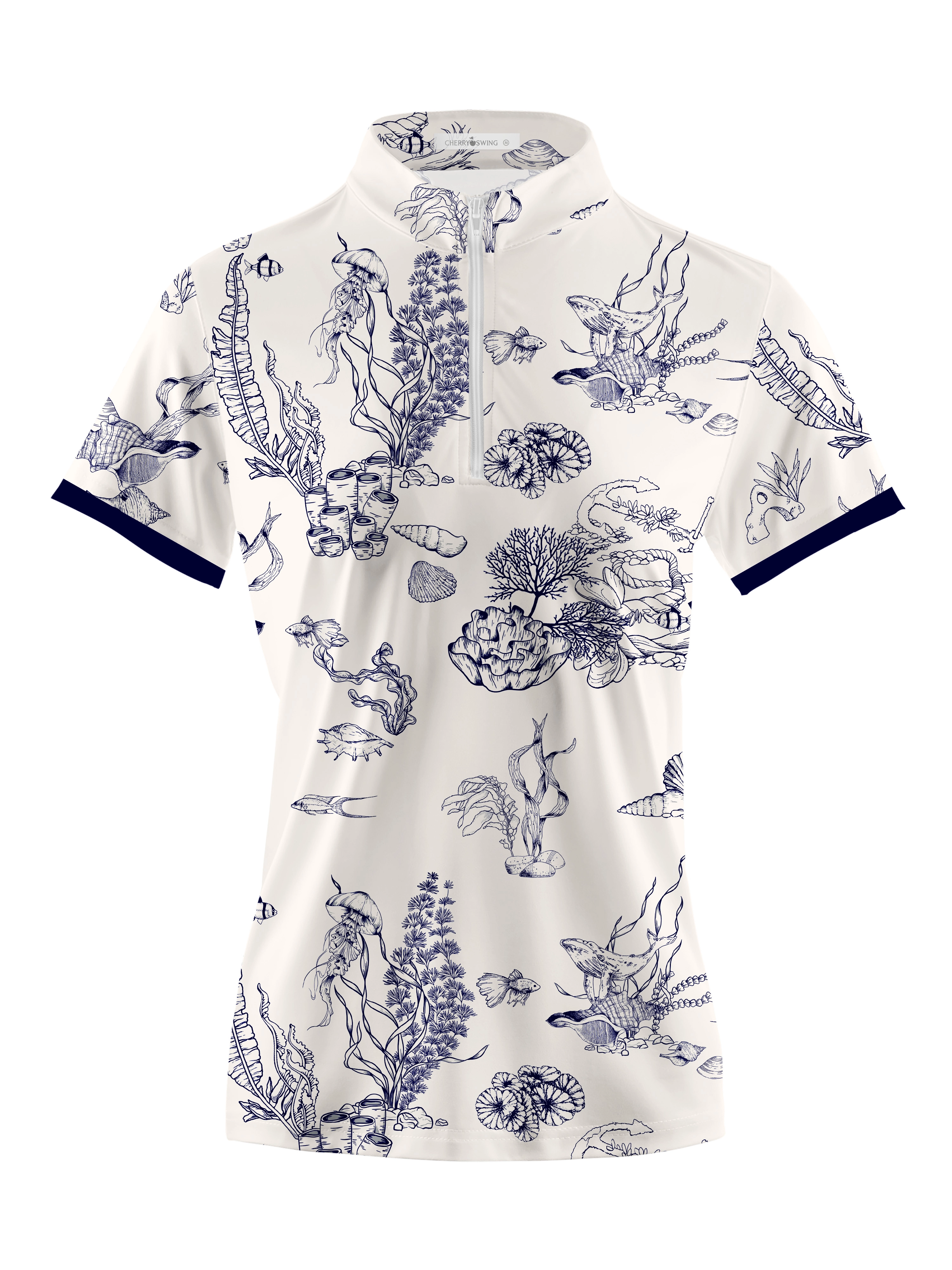 Cherryswing Women's Whimsical Nature Short Sleeve Polos