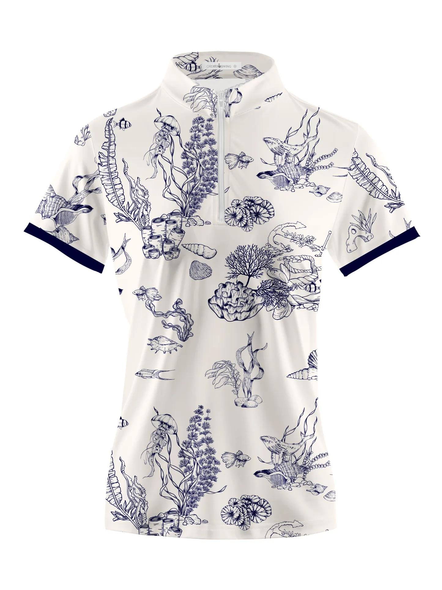Cherryswing Women's Whimsical Nature Short Sleeve Polos