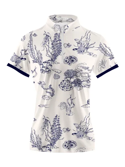 Cherryswing Women's Whimsical Nature Short Sleeve Polos