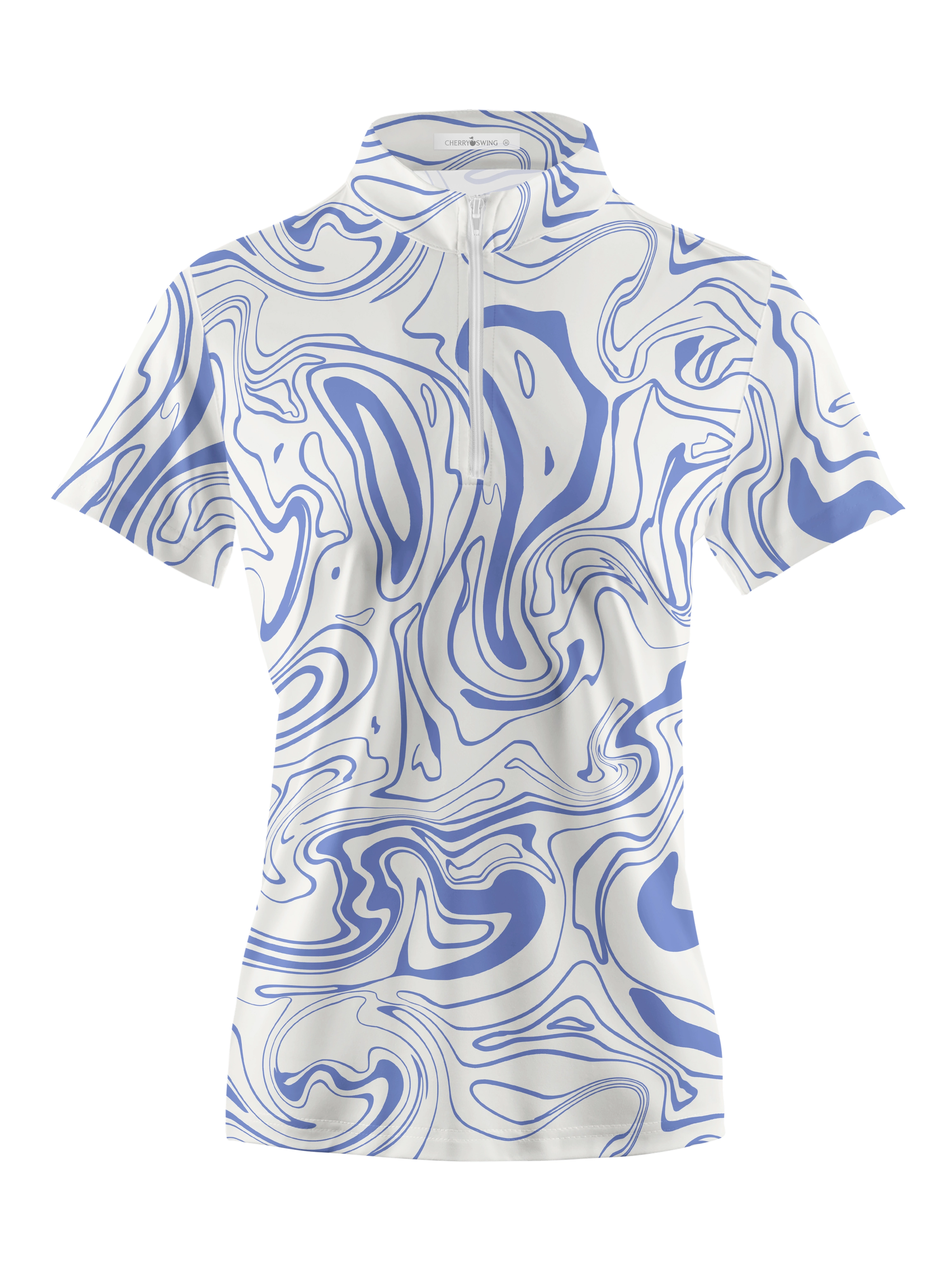 Cherryswing Women's Flowing Water Short Sleeve Polos