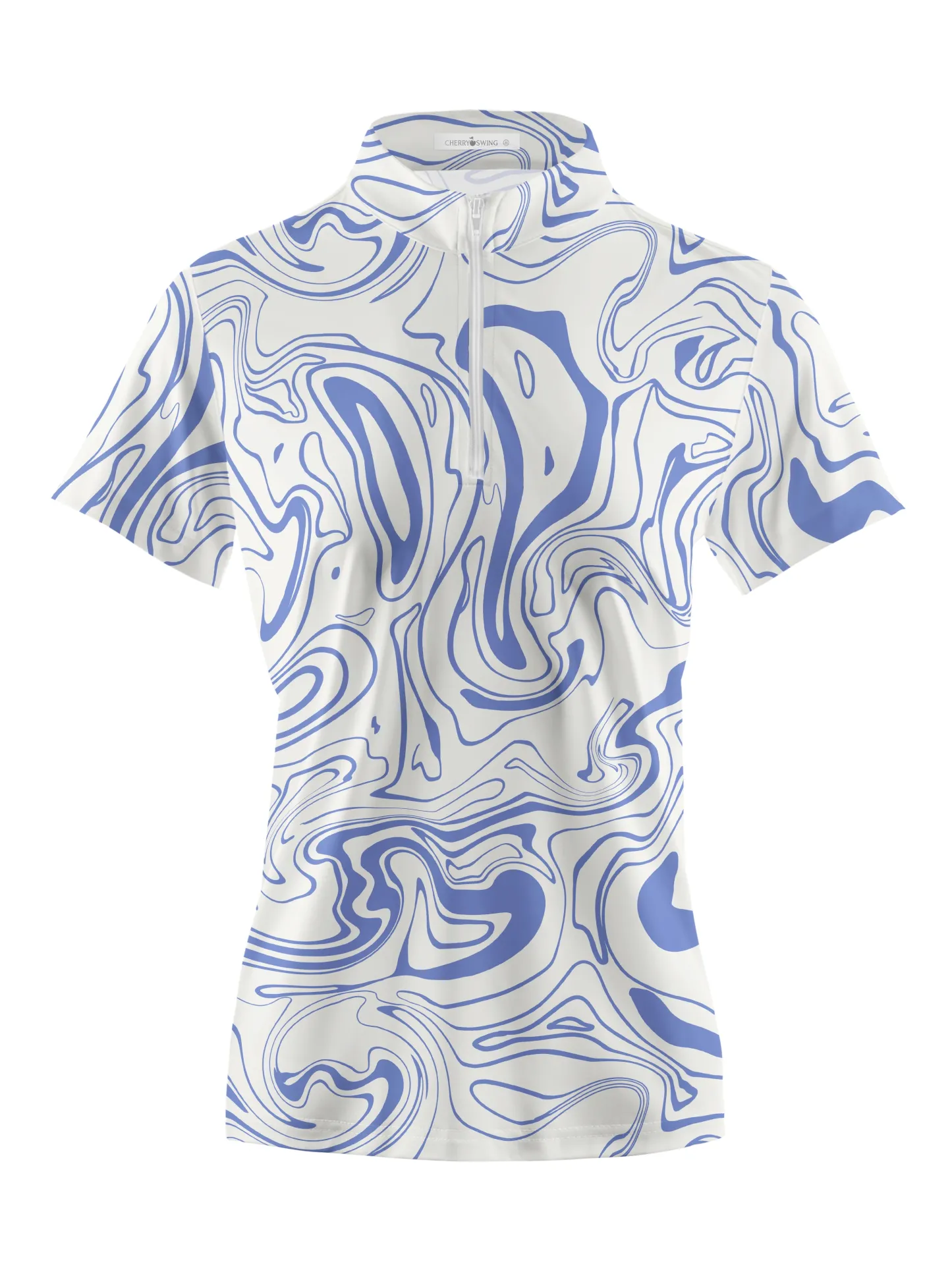 Cherryswing Women's Flowing Water Short Sleeve Polos