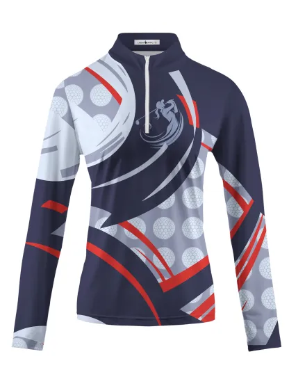 Cherryswing Women's Strength and Luck Long Sleeve Polos