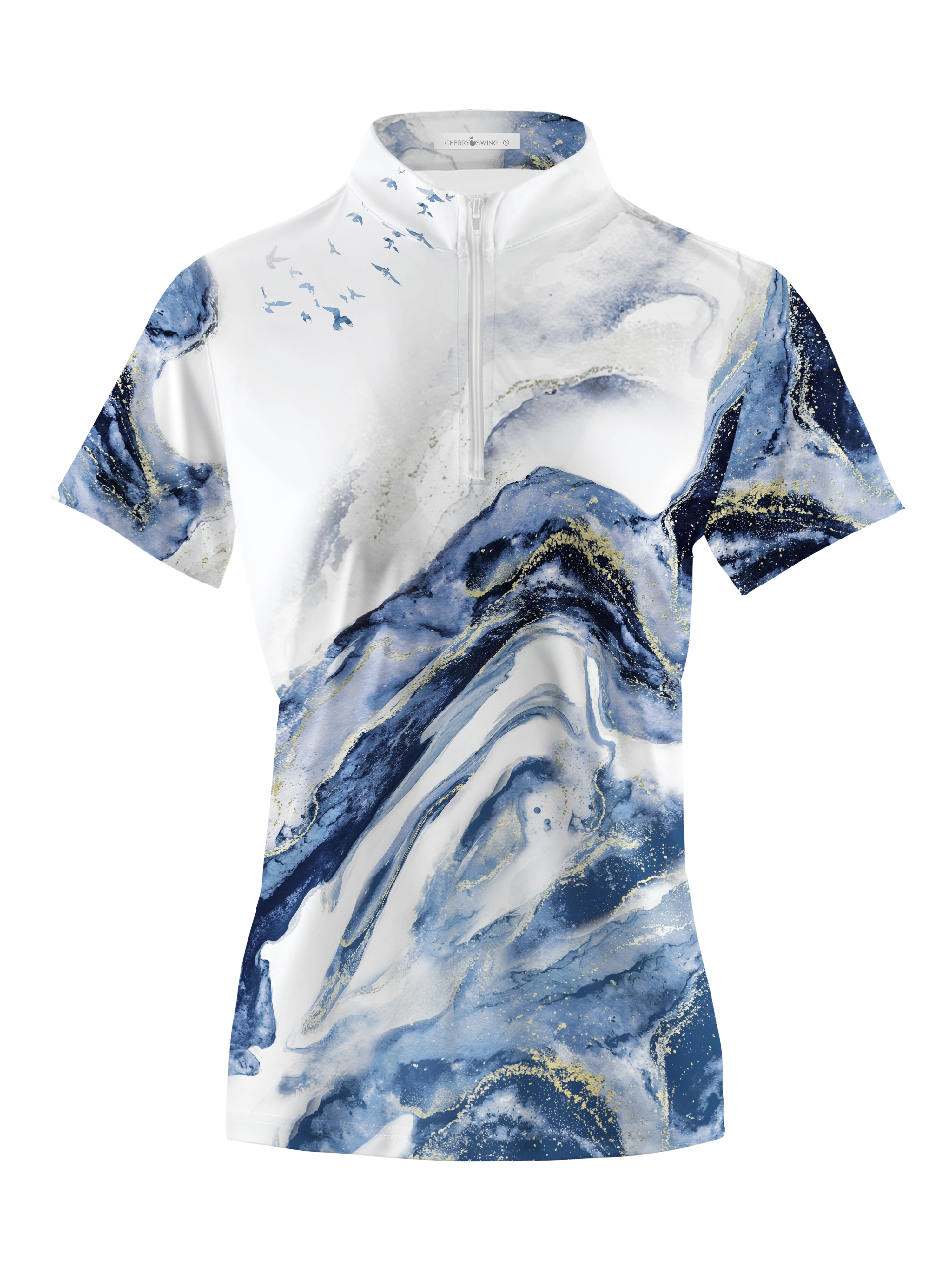 Cherryswing Women's Natural Patterns Short Sleeve Polos