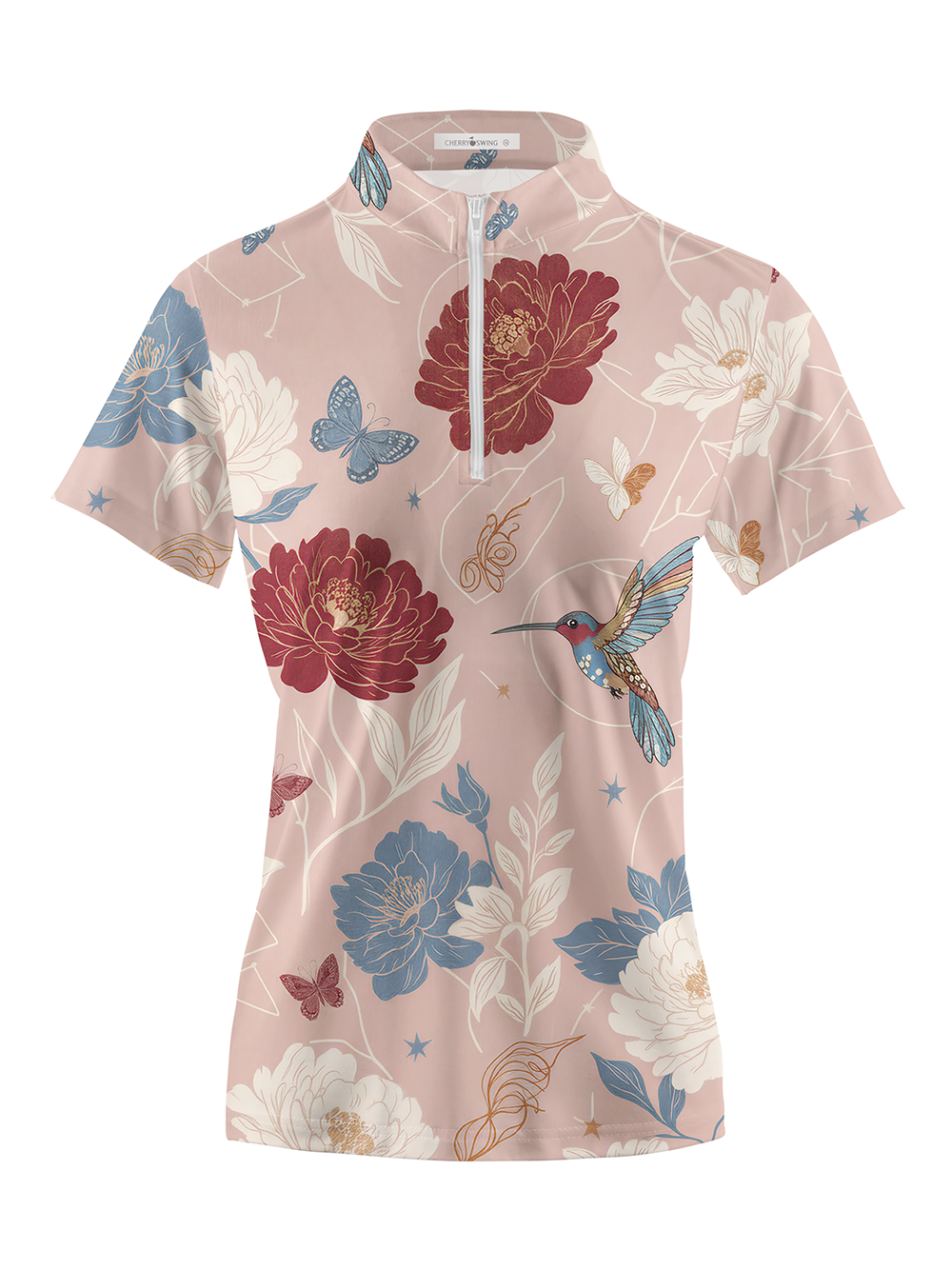 Cherryswing Women's Enchanted Garden Short Sleeve Polos