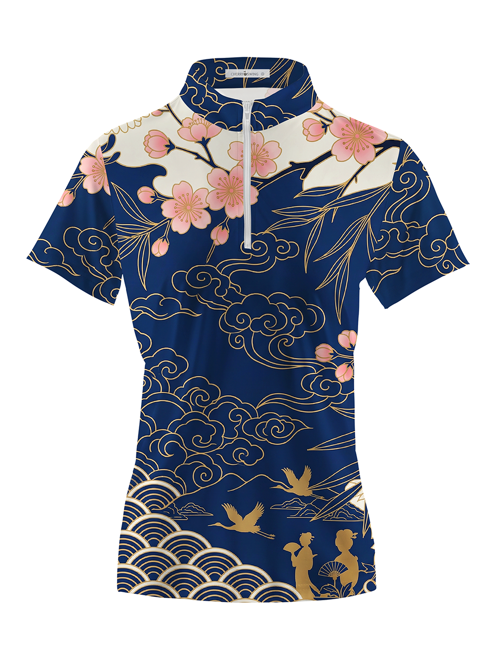 Cherryswing Women's Imperial Sakura Short Sleeve Polos