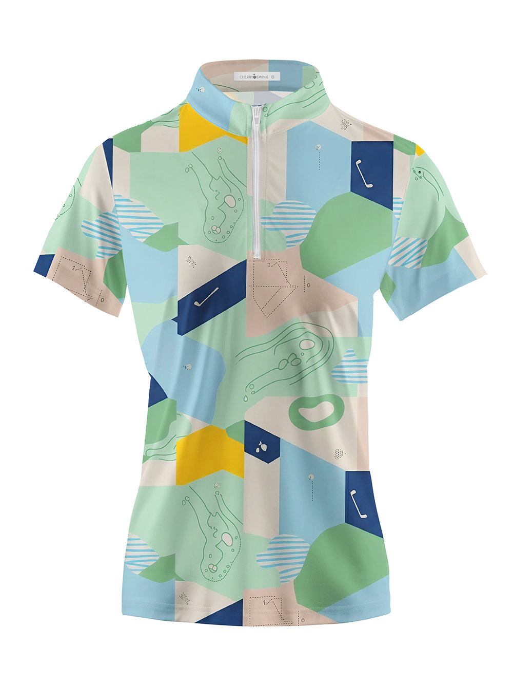 Cherryswing Women's Course Collage Short Sleeve Polos