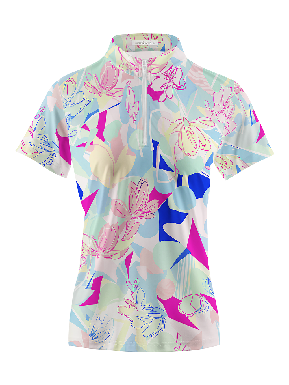 Cherryswing Women's Neon Bloom Short Sleeve Polos