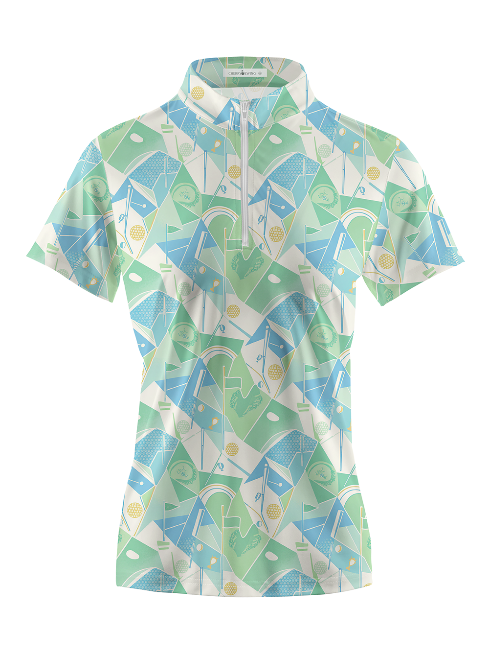 Cherryswing Women's Fairway Geo Short Sleeve Polos