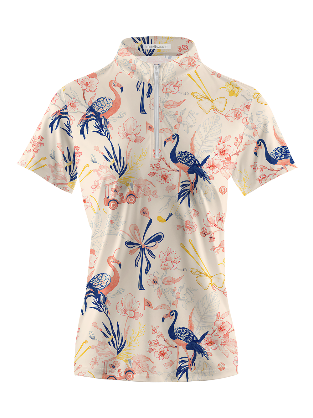 Cherryswing Women's Flamingo Fairway Short Sleeve Polos