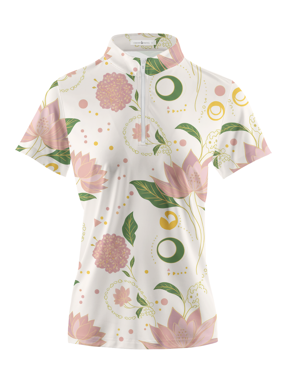 Cherryswing Women's Lotus Bloom Short Sleeve Polos