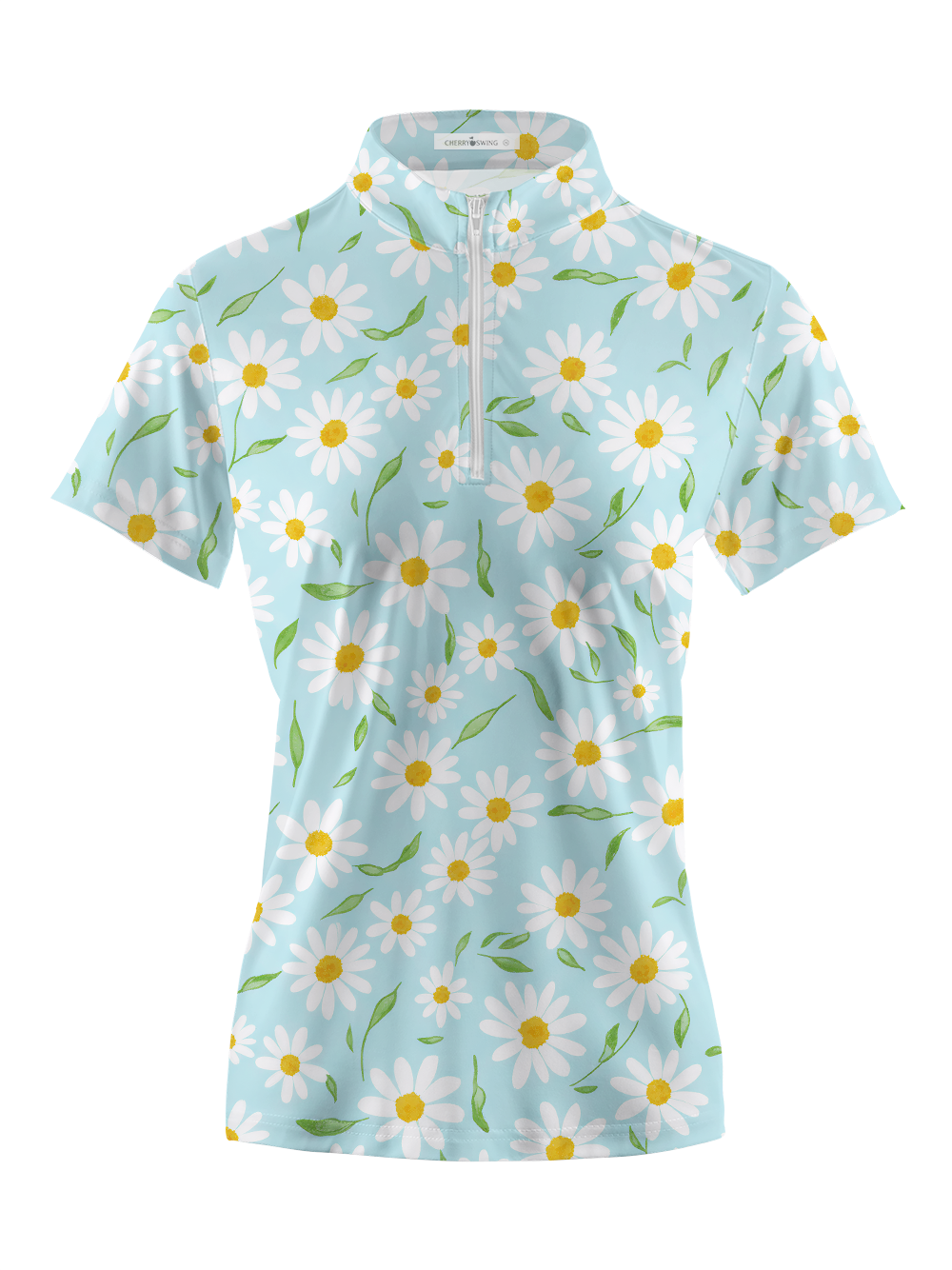 Cherryswing Women's Sunlit Daisies Short Sleeve Polos