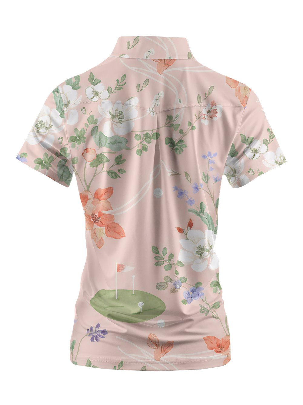Cherryswing Women's Floral Par Short Sleeve Polos
