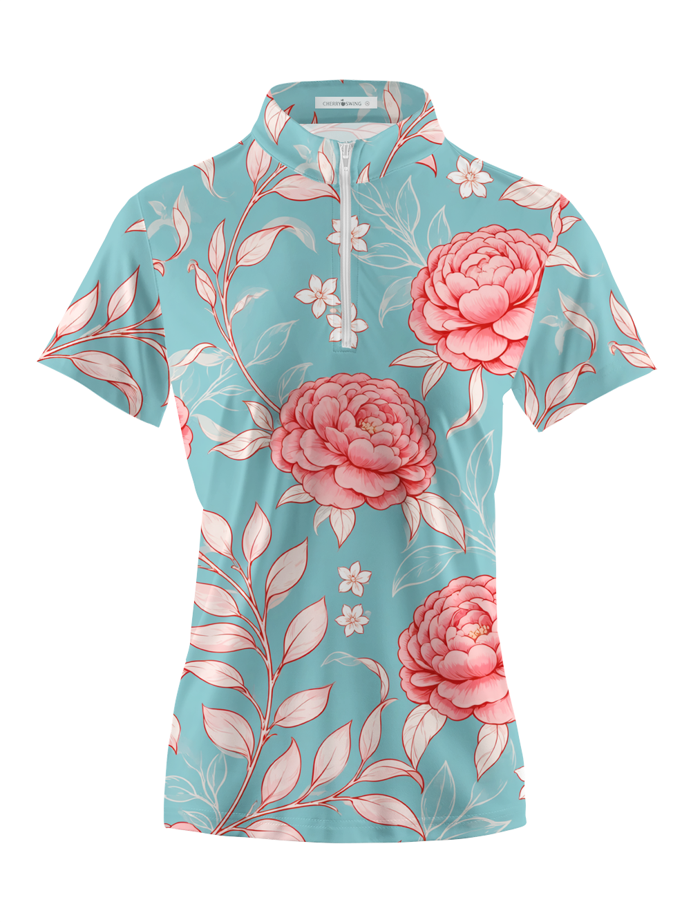 Cherryswing Women's Peony Court Short Sleeve Polos