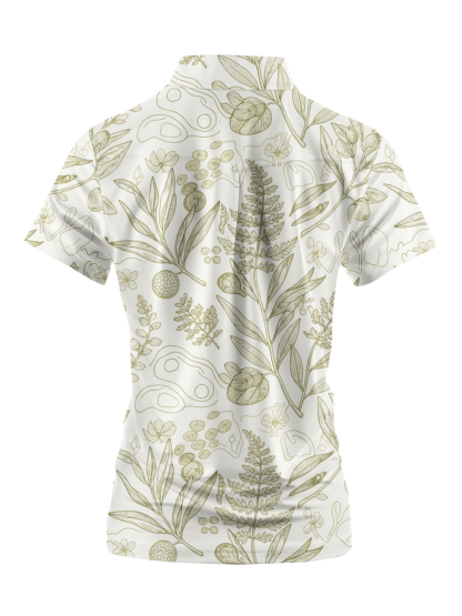 Cherryswing Women's Green Botanica Short Sleeve Polos