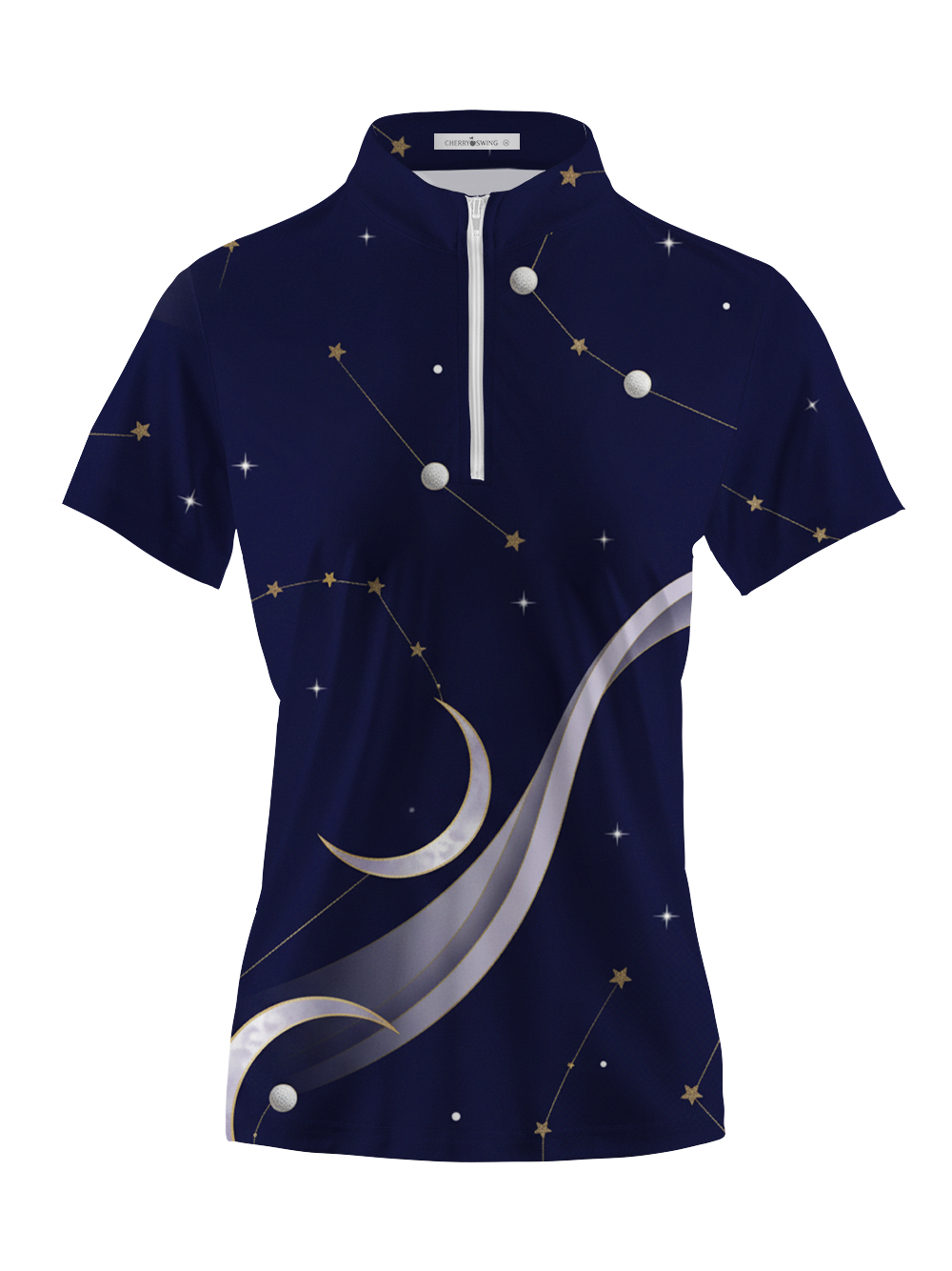 Cherryswing Women's Night Orbit Short Sleeve Polos