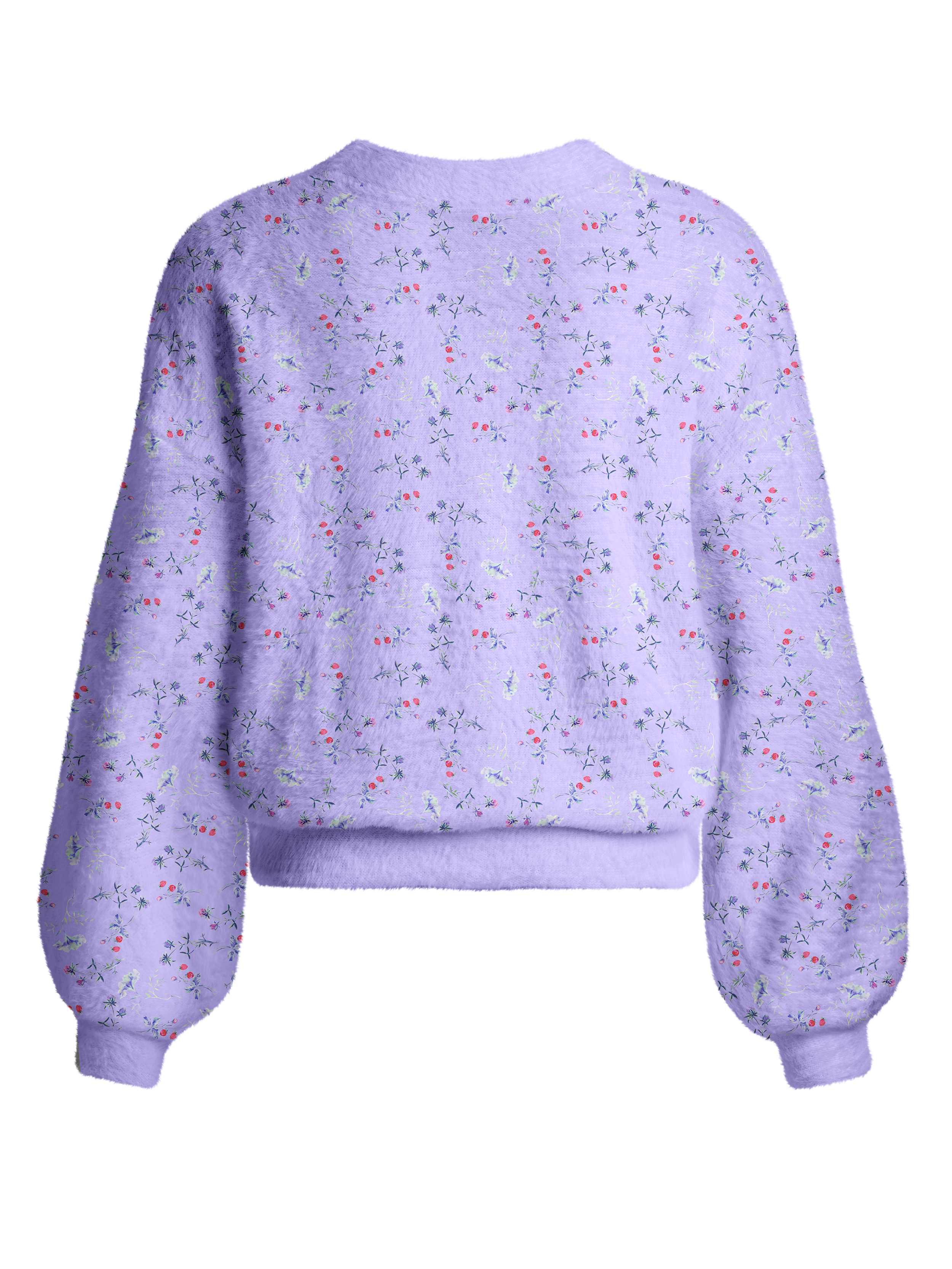 Cherryswing Women's Berry Bloom Fuzzy Knit Golf Cardigan
