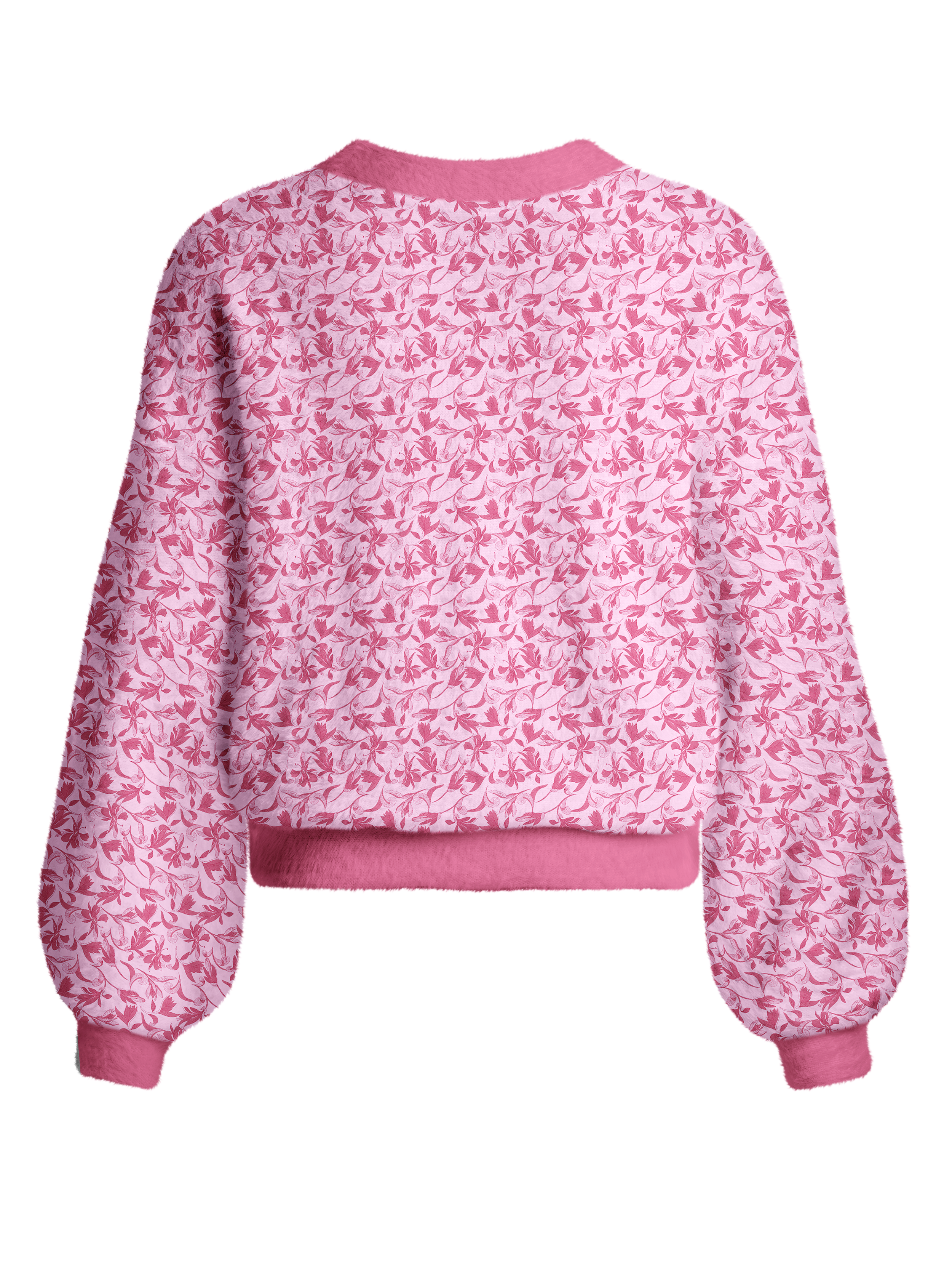 Cherryswing Women's Rose Vine Fuzzy Knit Golf Cardigan