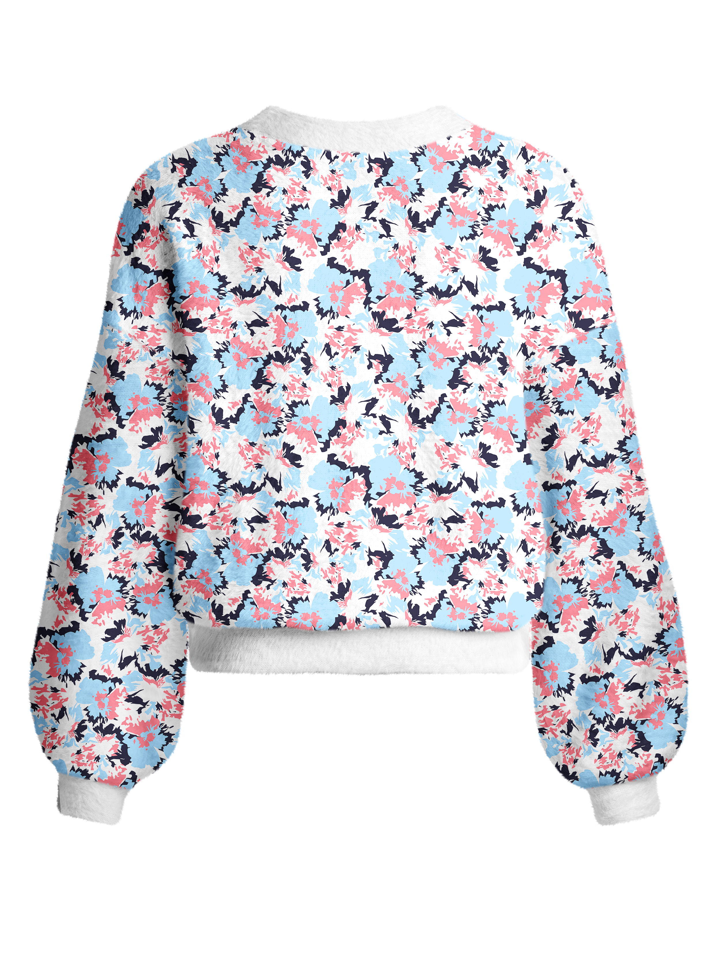 Cherryswing Women's Pastel Camo Fuzzy Knit Golf Cardigan