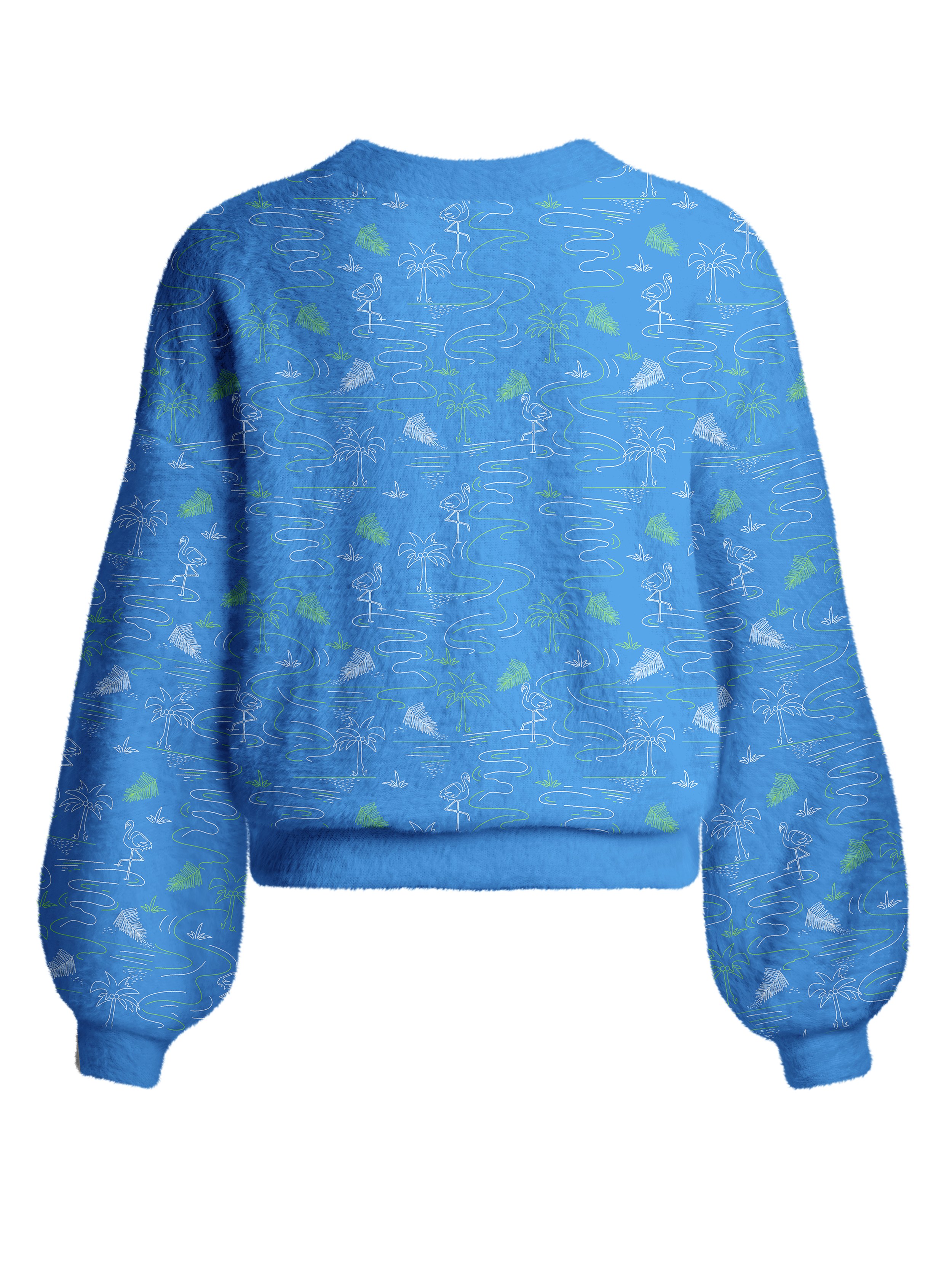 Cherryswing Women's Flamingo Coast Fuzzy Knit Golf Cardigan