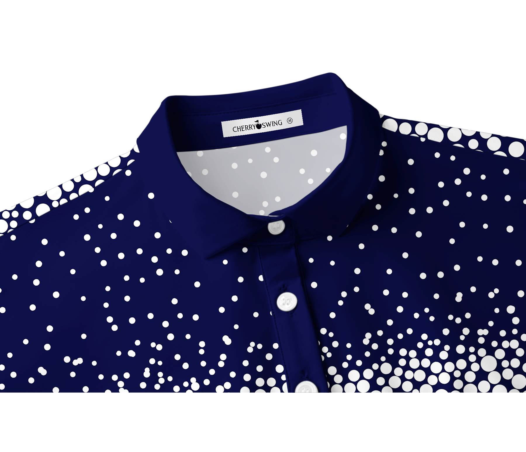 Cherryswing Women's Halftone Dots Short Sleeve Golf Shirt