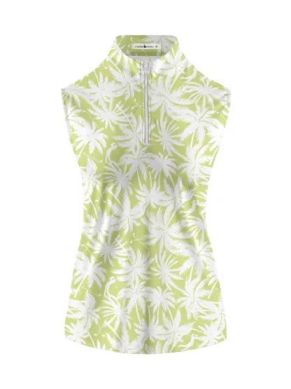 Cherryswing Women's Sleeveless Stand Collar Golf Polo Shirt