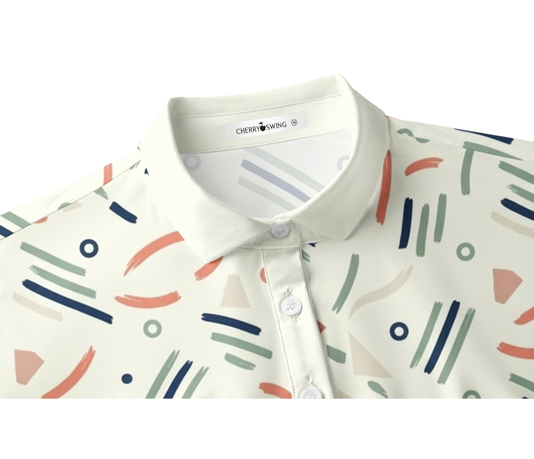 Cherryswing Women's Abstract Brushstroke Short Sleeve Golf Shirt