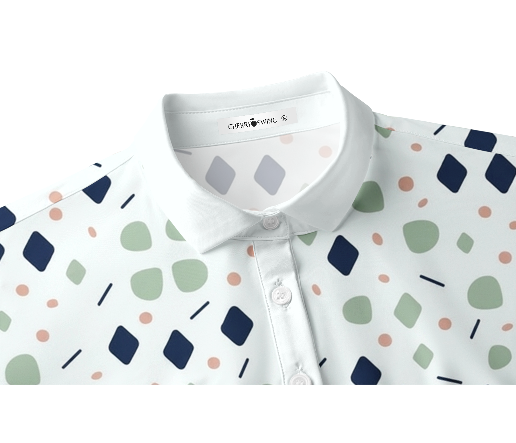 Cherryswing Women's Geometric Confetti Short Sleeve Golf Shirt