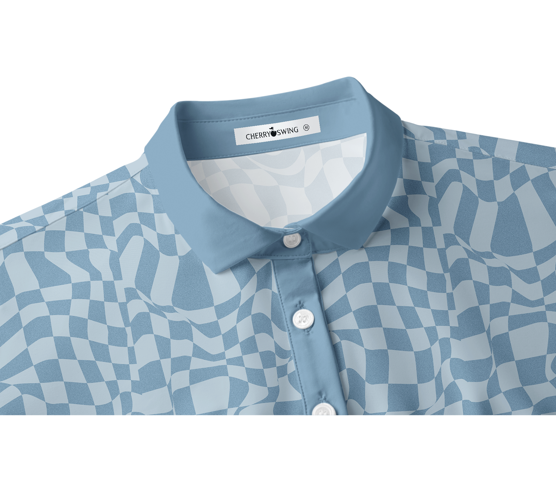 Cherryswing Women's Distorted Plaid Short Sleeve Golf Shirt