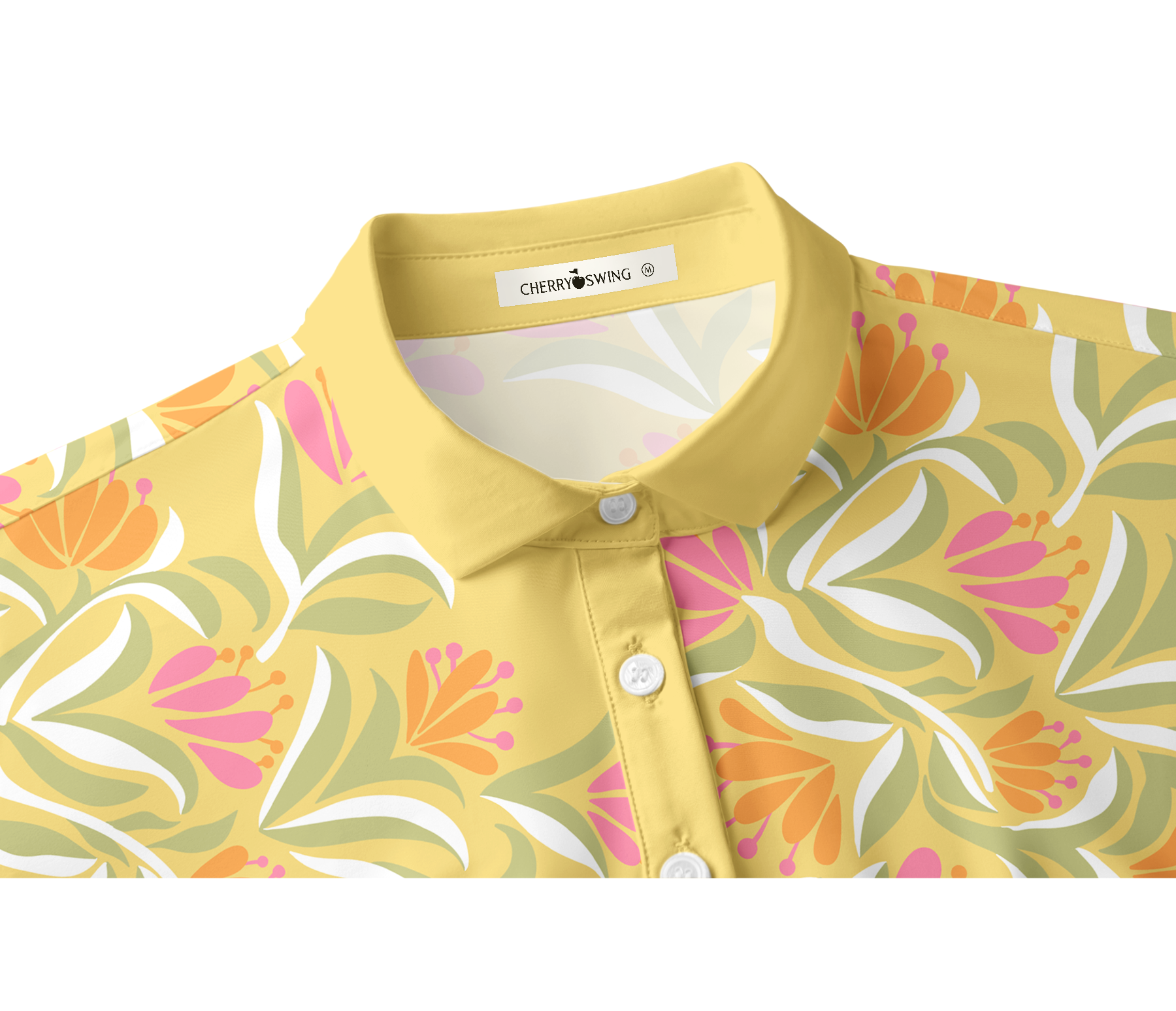 Cherryswing Women's  Tropical Bloom Short Sleeve Golf Shirt