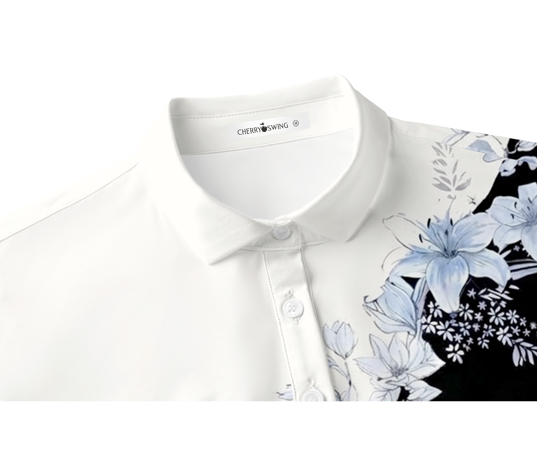 Cherryswing Women's Ink Blossom Short Sleeve Golf Shirt