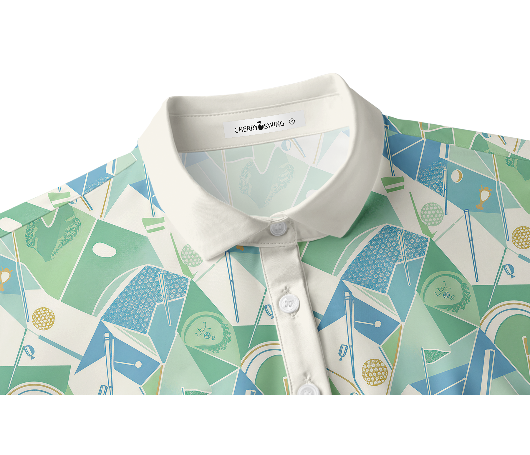Cherryswing Women's Fairway Geo Short Sleeve Golf Shirt