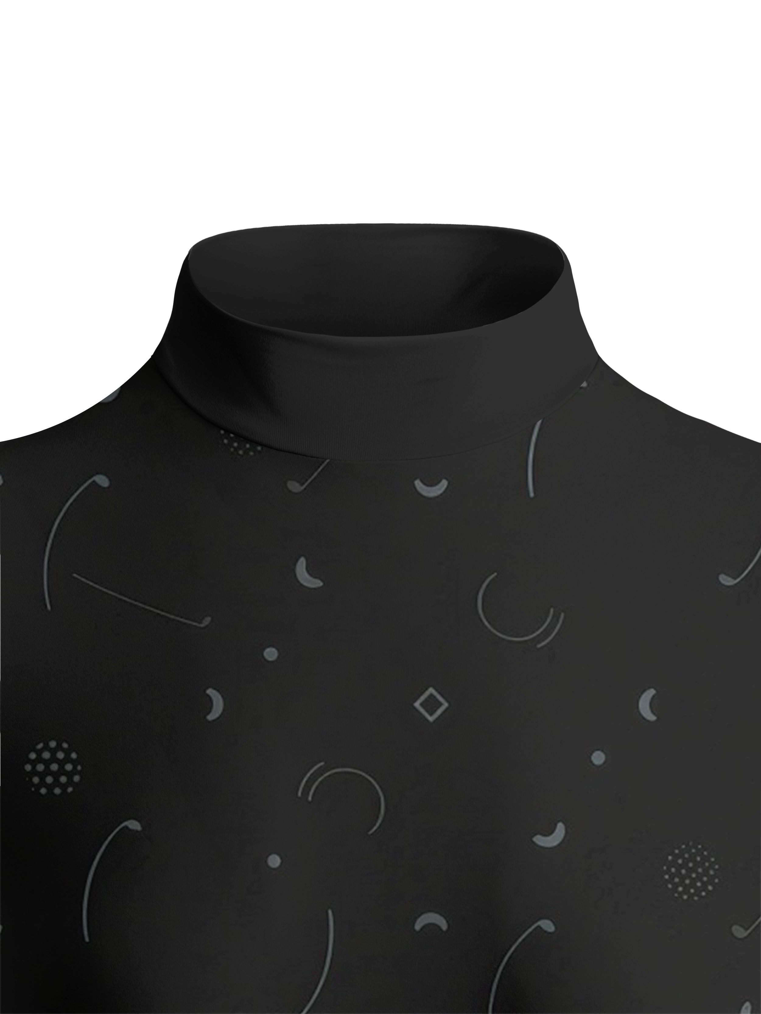 Cherryswing Women's Geometric Cosmic Print Long Sleeve Roll Neck Top