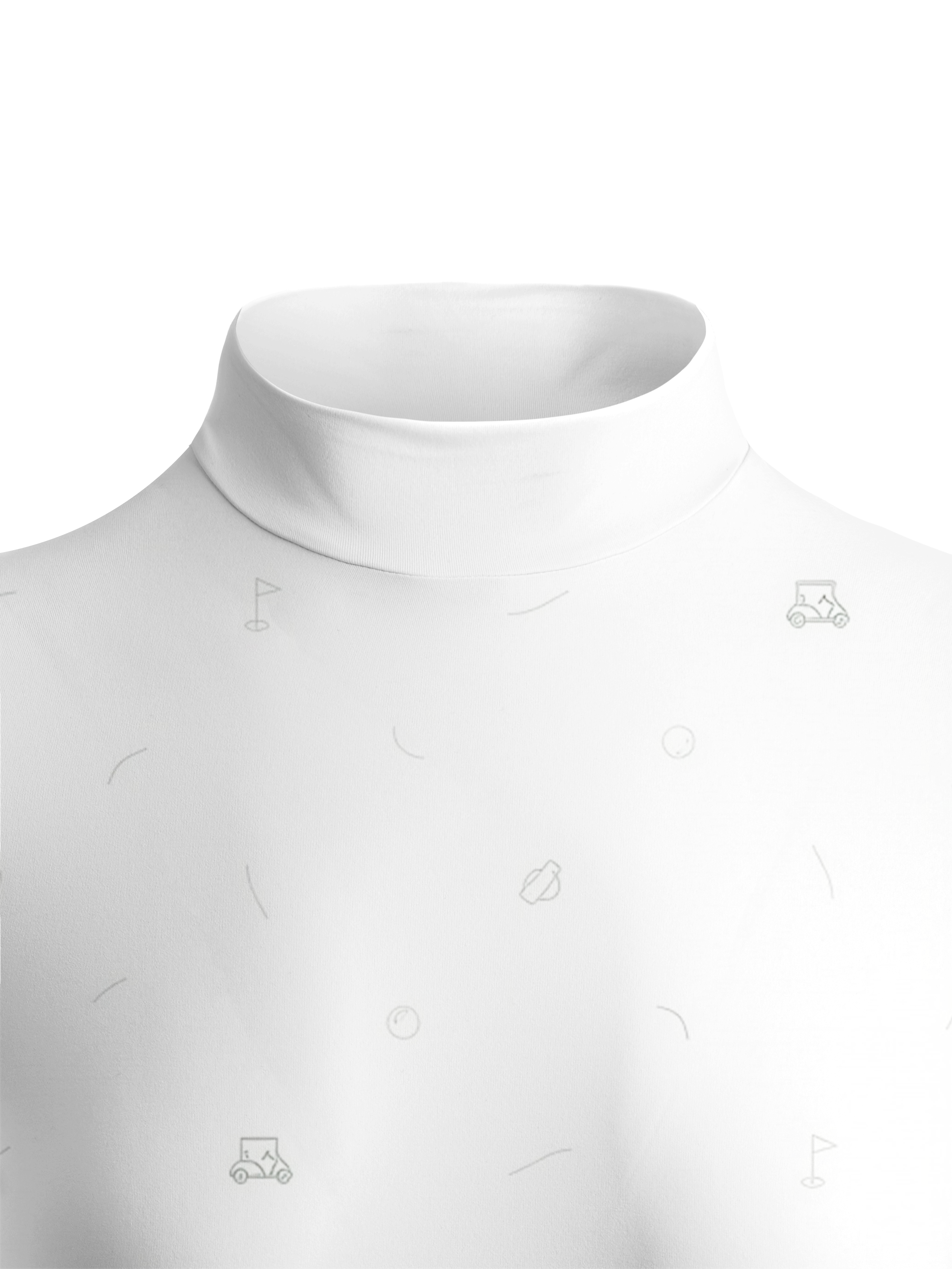 Cherryswing Women's Golf Cart Print Long Sleeve Roll Neck Top