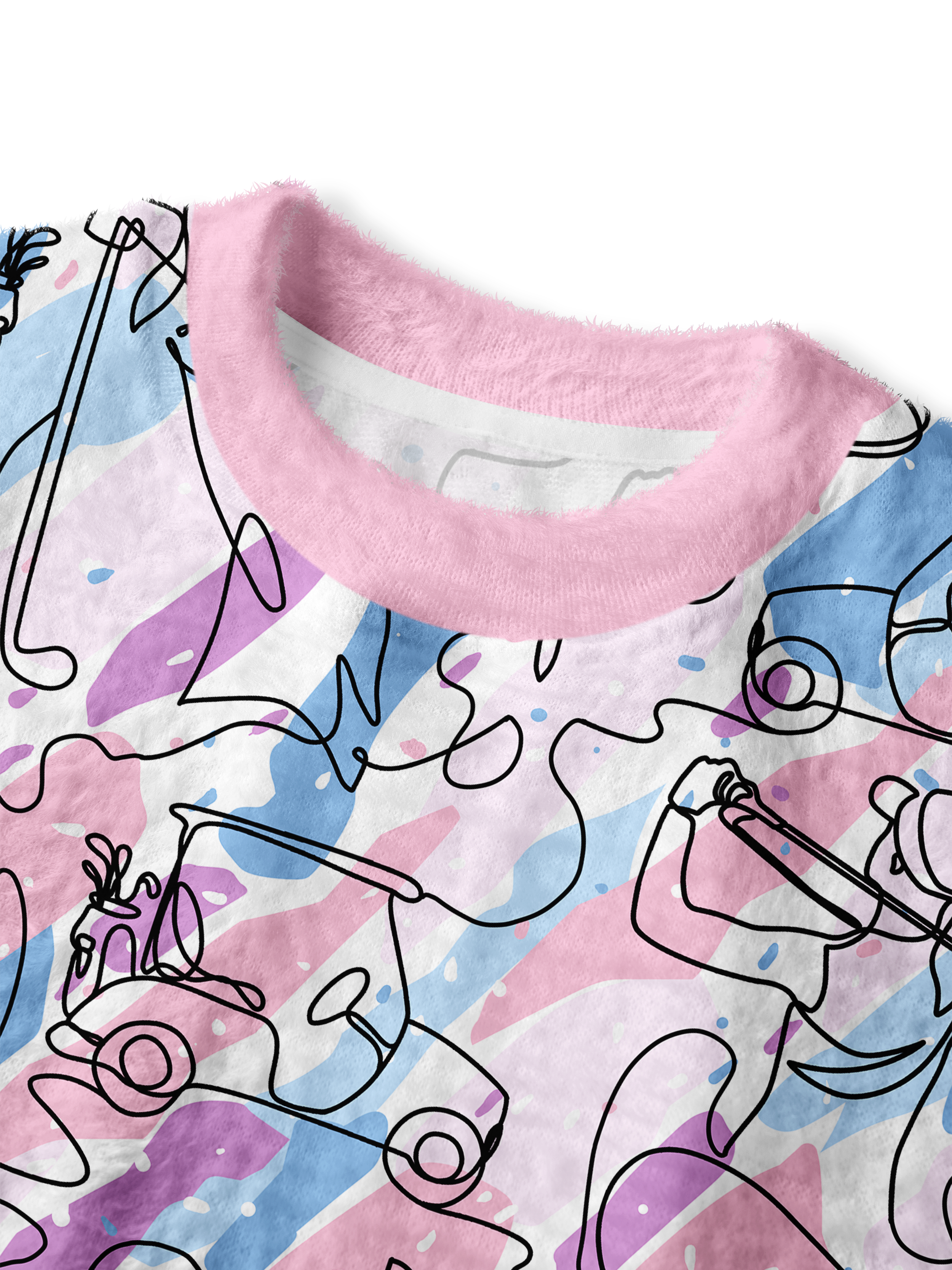 Cherryswing Women's Party in Course Golf Fuzzy Knit Golf Sweater