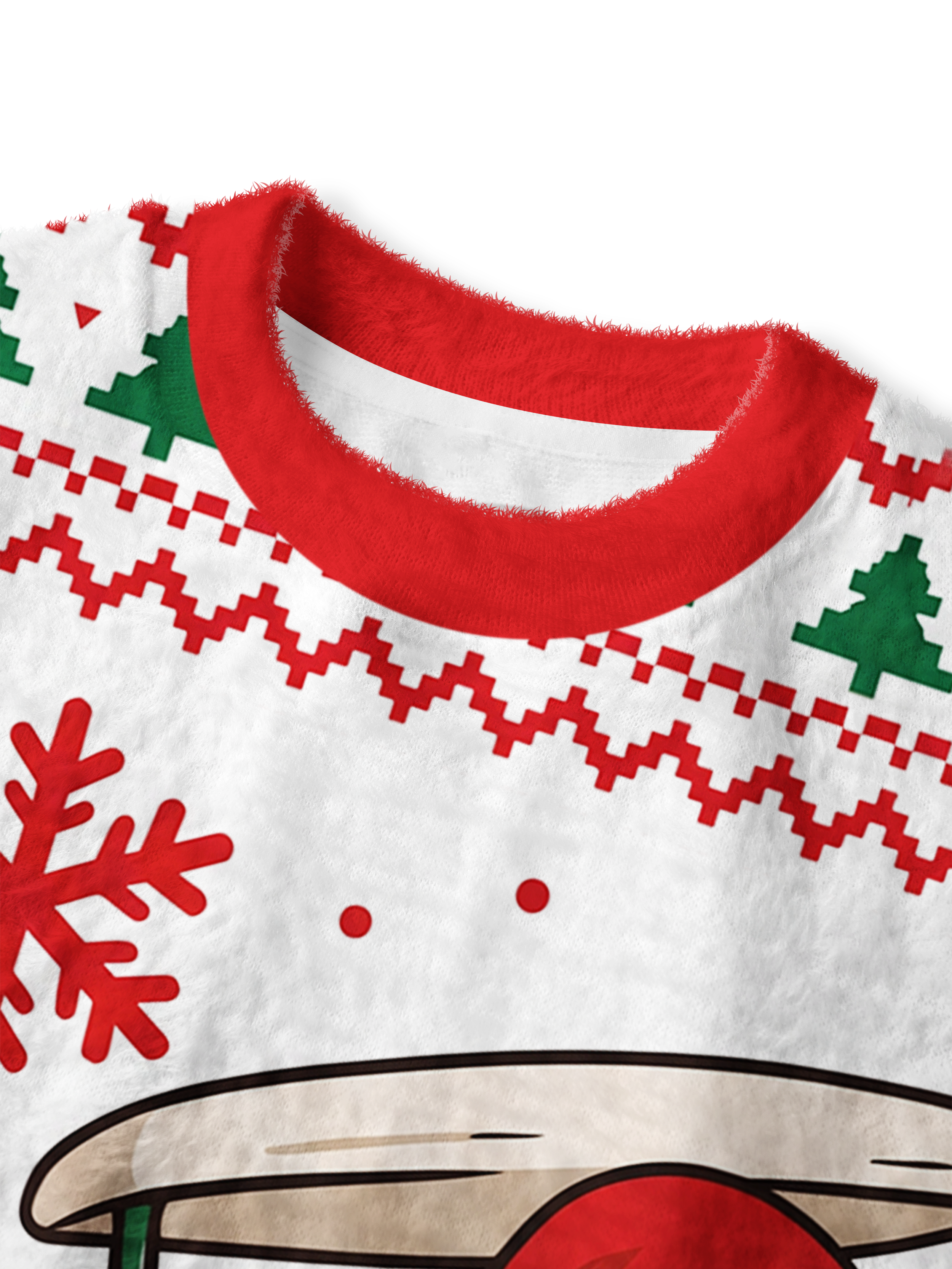 Cherryswing Women's Festive Duck Fuzzy Knit Golf Sweater