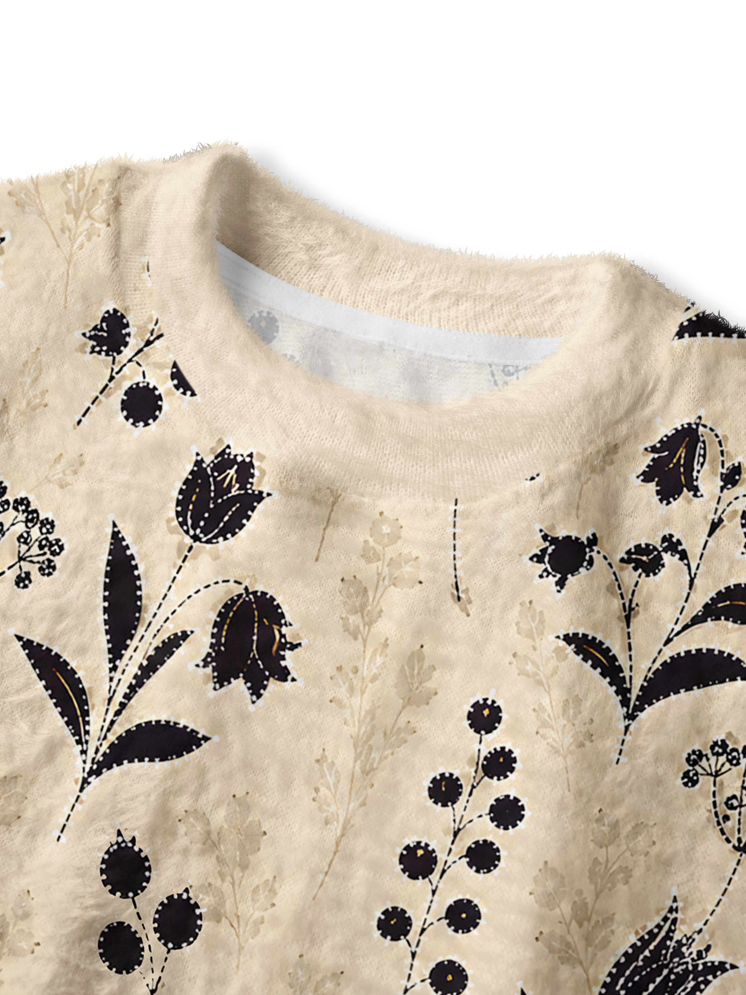 Cherryswing Women's Shadows Dance Fuzzy Knit Golf Sweater