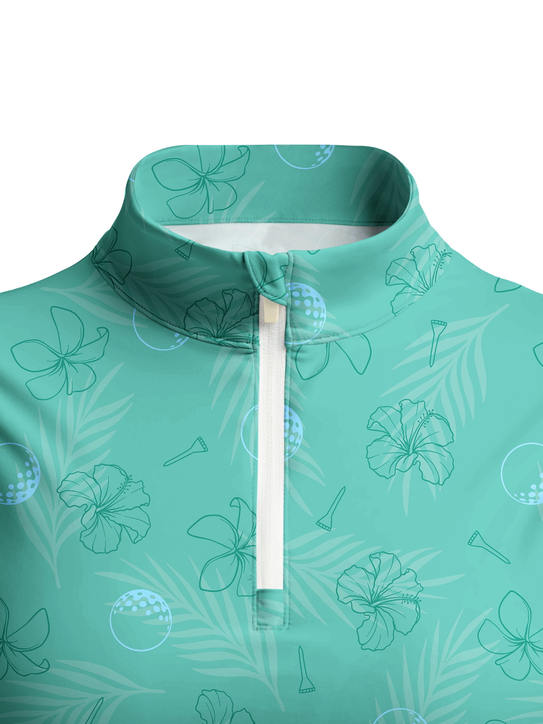Cherryswing Women's Mint Green Golf Print Sleeveless Shirt