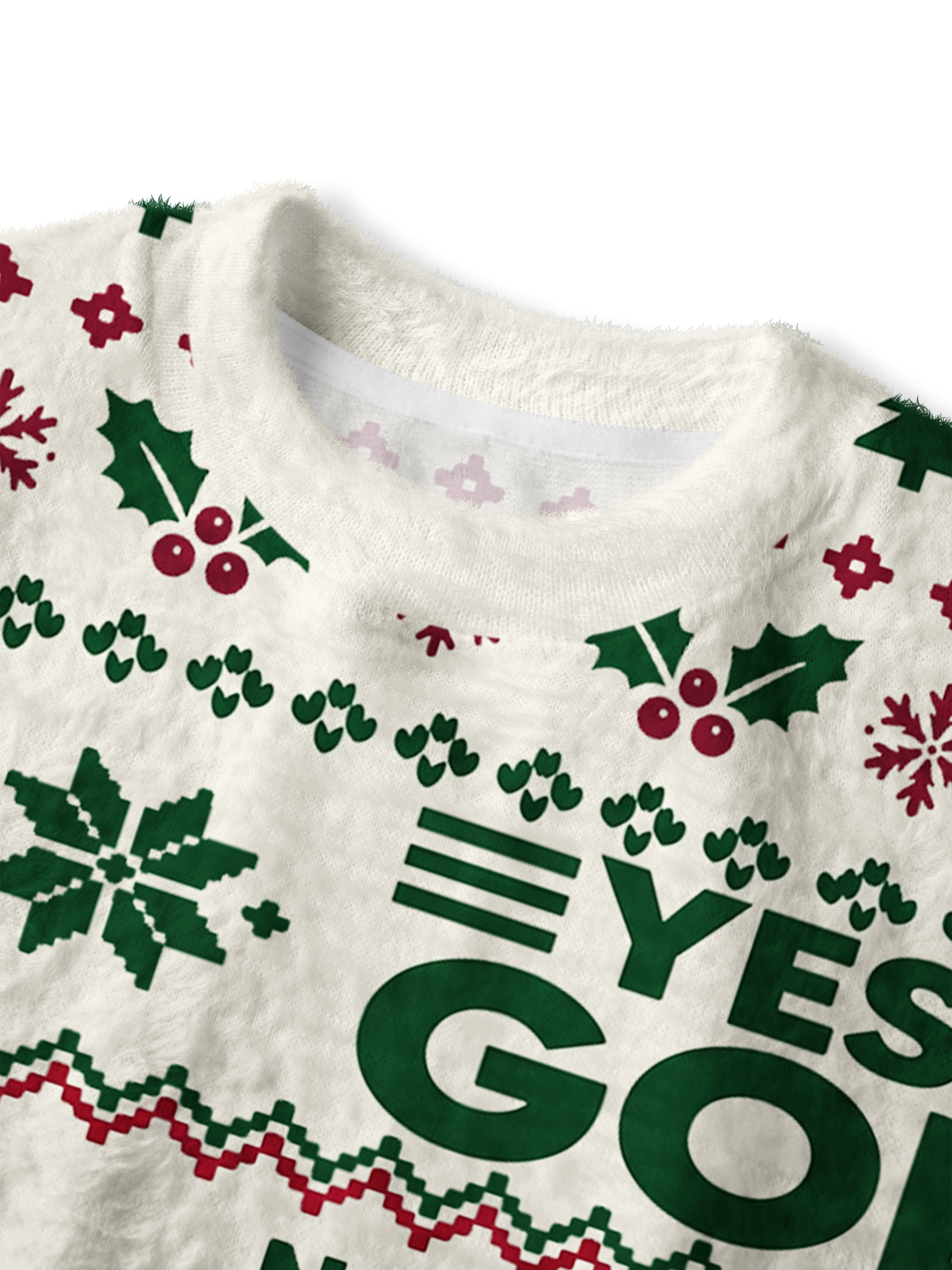 Cherryswing Women's Festive Golf Humor Fuzzy Knit Golf Sweater