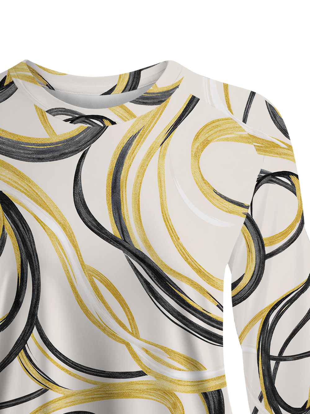 Cherryswing Women's Gold Swirl Line Golf Shirt