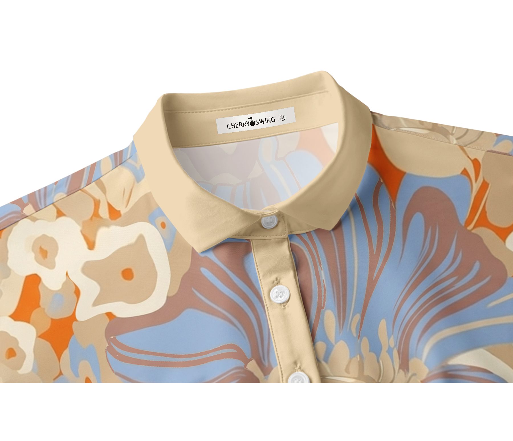 Cherryswing Women's Sunset Floral Abstract Short Sleeve Golf Shirt