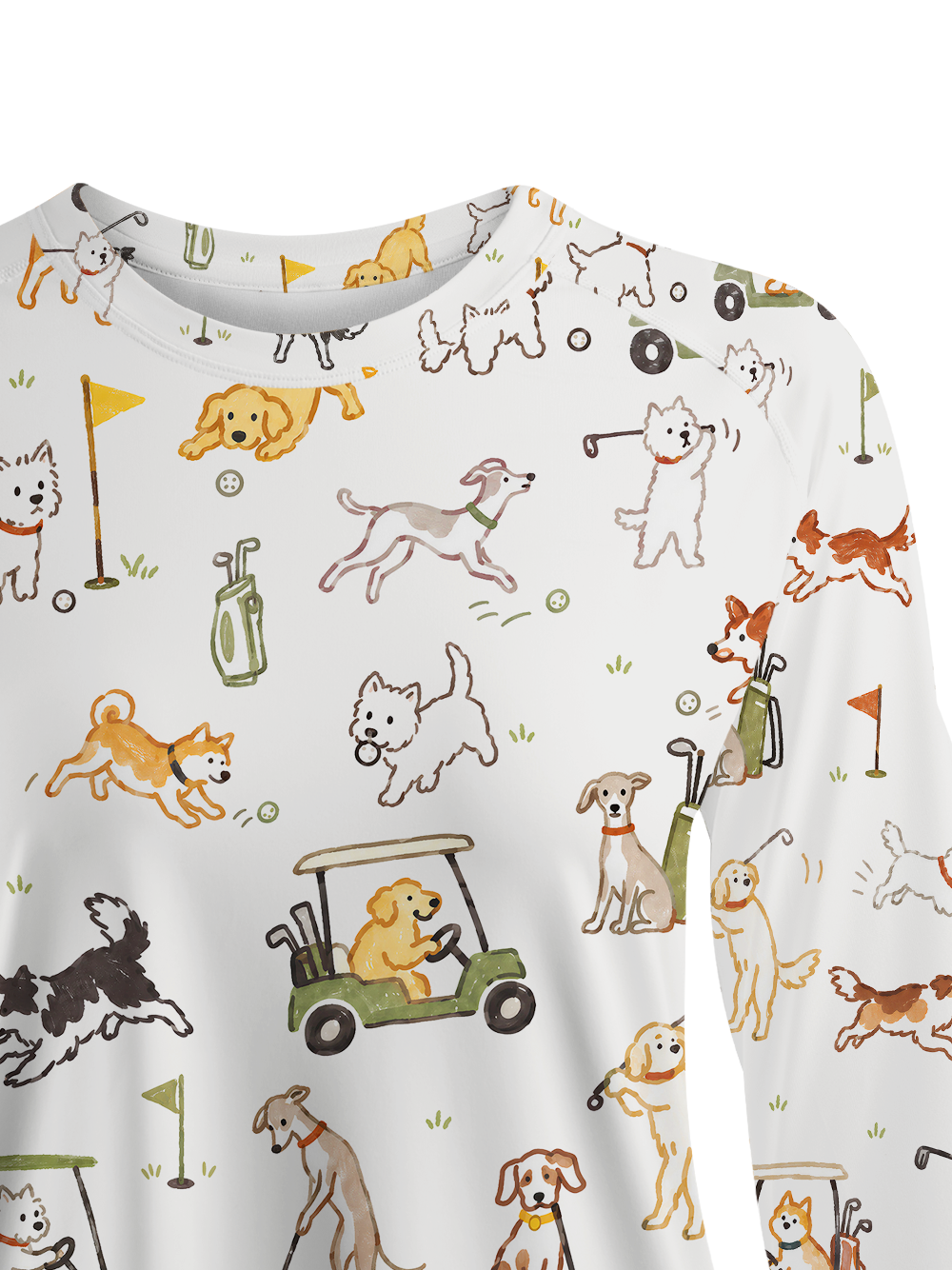 Cherryswing Women's Cute Golf Pup Novelty Print Golf Shirt