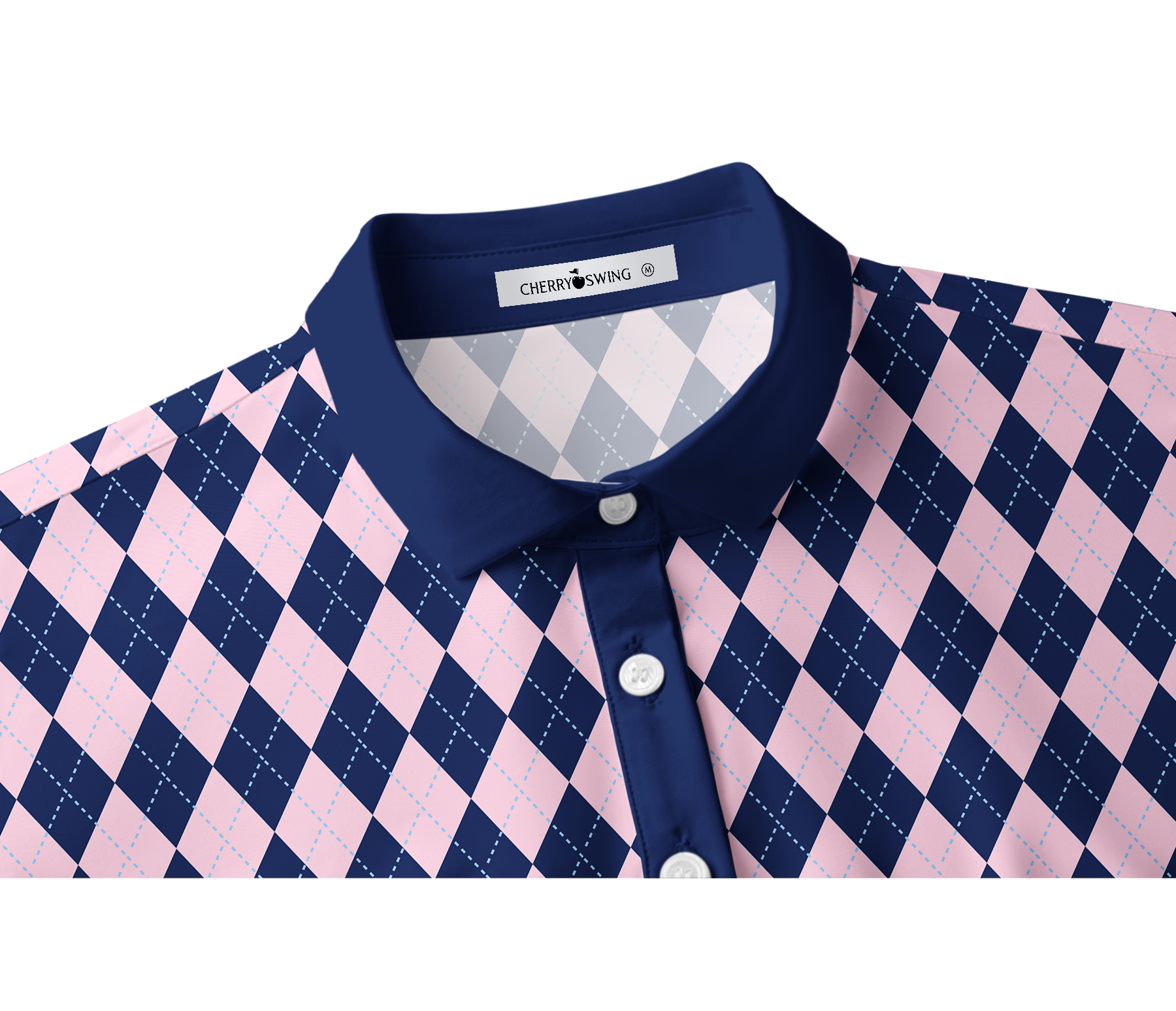 Cherryswing Women's Classic Argyle Patterns Short Sleeve Classic Golf Polo