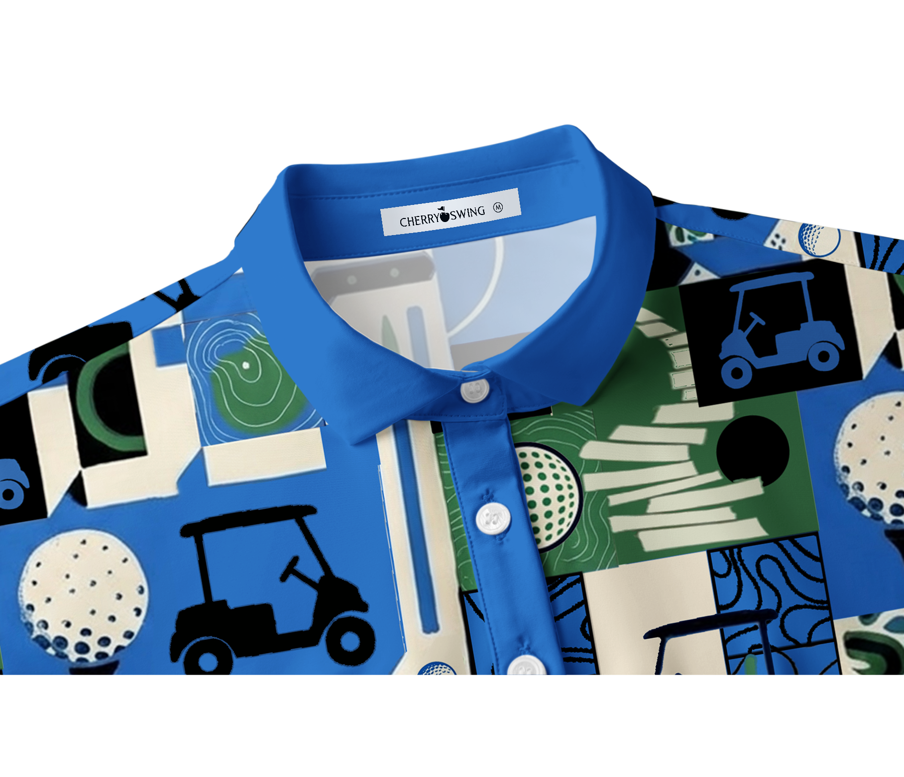 Cherryswing Women's Golf Collage Patchwork Short Sleeve Classic Golf Polo
