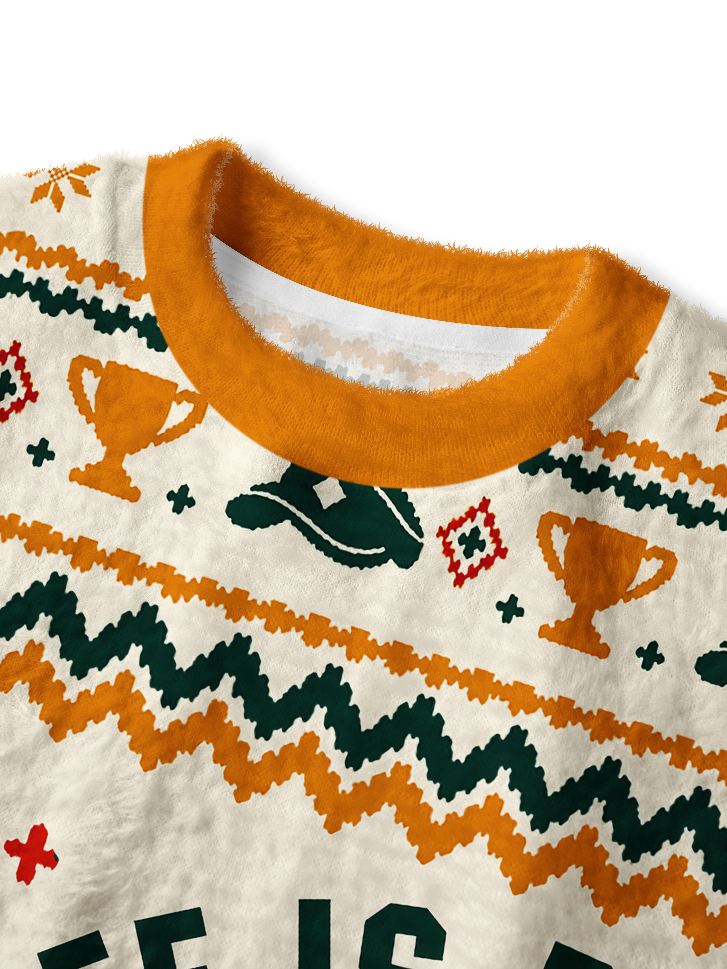 Cherryswing Women's Retro Course Life Fuzzy Knit Golf Sweater