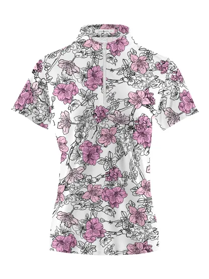 Cherryswing Women's Blossom Golf Short Sleeve Polo Shirt